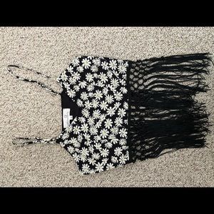 LF Tops - LF Fringe Flower Crop Top LF Tops - LF Fringe Flower Crop Top